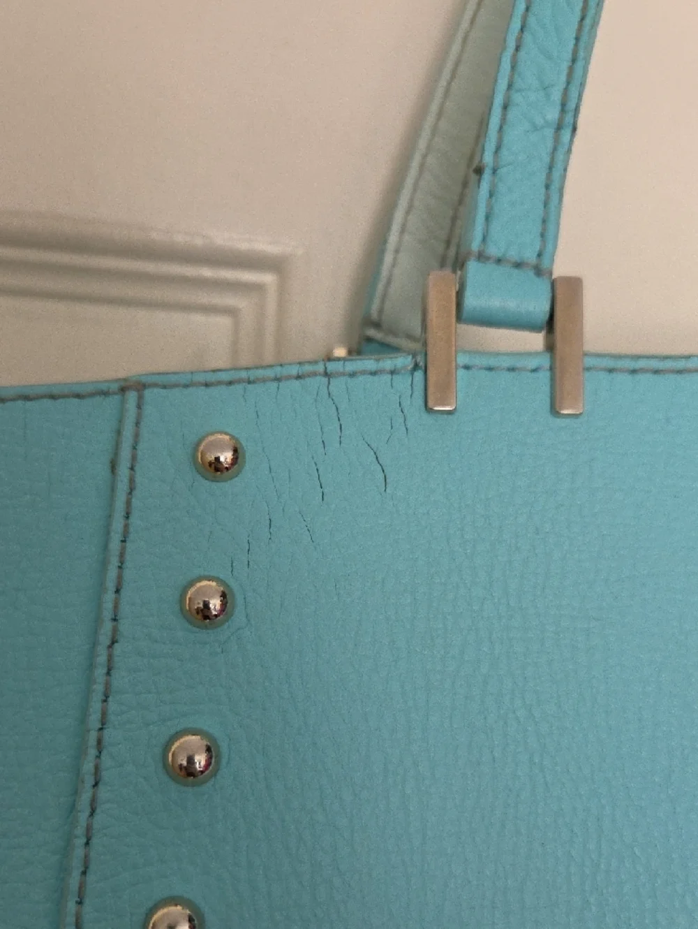 kate spade aqua studded leather tote